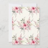 ピンク金ゴールドアフロパフラッフルパンツ女の子ベビーシャワー 招待状 (裏面)