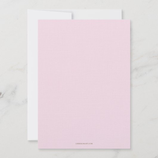 ピンク金ゴールドアルメニア人十字女の子バプテスマ1st誕生日 招待状 (裏面)