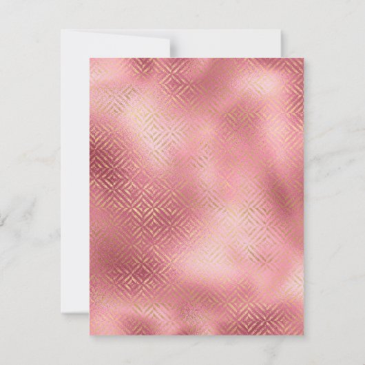 ピンク金ゴールドイエローブルーフローラ13誕生日 招待状 (裏面)