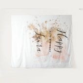 ピンク金ゴールドウィメンハッピー80誕生日フォトブース タペストリー (正面(横))