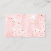 ピンク金ゴールドウォーターの女の子おむつラッフルチケット エンクロージャーカード (裏面)