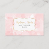 ピンク金ゴールドウォーターの女の子おむつラッフルチケット 名刺 (裏面)