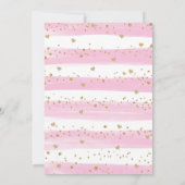 ピンク金ゴールドウッドランドスイートアートベビーシャワーバイメール 招待状 (裏面)