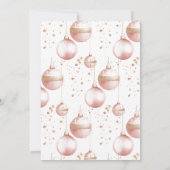 ピンク金ゴールドオーナメントエレガントクリスマスパーティー 招待状 (裏面)