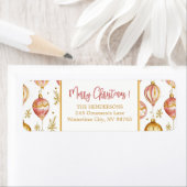 ピンク金ゴールドオーナメントクリスマスヴィンテージ ラベル (インサイチュ)