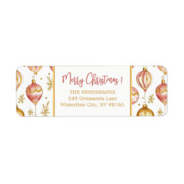 ピンク金ゴールドオーナメントクリスマスヴィンテージ ラベル