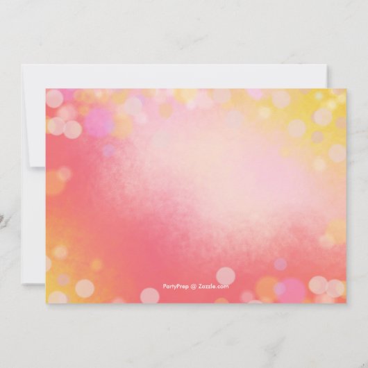 ピンク金ゴールドオールド10代のガールズ誕生日 招待状 (裏面)