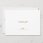 ピンク金ゴールドカスタムベビーガールバプテスマありがとう 招待状 (裏面)