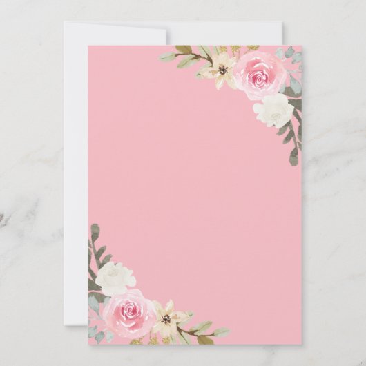 ピンク金ゴールドカボチャフローラウッド結婚ズ セーブザデート (裏面)