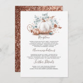 ピンク金ゴールドカボチャ結婚の詳細情報 エンクロージャーカード (正面/裏面)