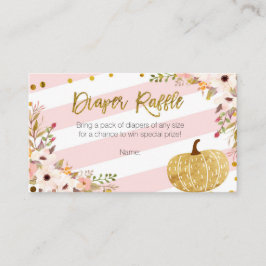 ピンク金ゴールドカボチャ – おむつラッフルカード エンクロージャーカード