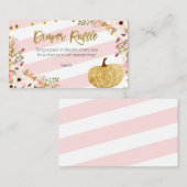 ピンク金ゴールドカボチャ – おむつラッフルカード エンクロージャーカード (正面/裏面)