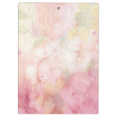 ピンク金ゴールドガーリーグリッタースパークルモノグラムフローラ クリップボード (裏面)