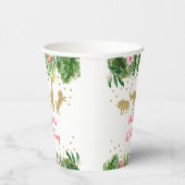 ピンク金ゴールドガールサファリアニマル誕生日 紙コップ (右)