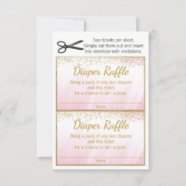 ピンク金ゴールドガールズオムツラッフルチケット