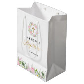 ピンク金ゴールドガールバプテスマ ミディアムペーパーバッグ (正面アングル)