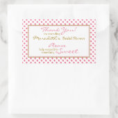 ピンク金ゴールドキャンディビュッフェブライダルシャワーシール 長方形シール (バッグ)