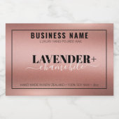 ピンク金ゴールドキャンドルラベル、キャンドルシール、印刷可能 フードラベル (シングルラベル)