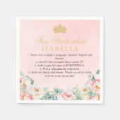 ピンク金ゴールドキンセアニラパーティーおもしろいファクトナプキンス スタンダードカクテルナプキン (正面)