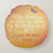 ピンク金ゴールドキープサケエレガントママモダンマザーズ日 ラウンドクッション (正面)