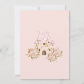 ピンク金ゴールドクラウンキャッスルプリンセス1stバースデーインビ 招待状 (裏面)