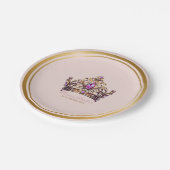 ピンク金ゴールドクラウンプリンセス1st誕生日 ペーパープレート (アングル)