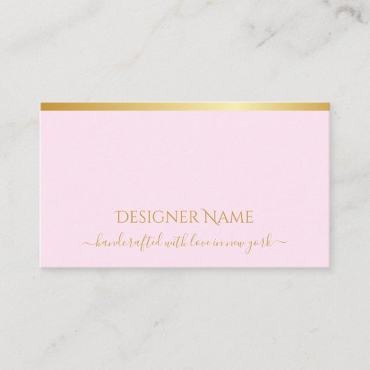 ピンク金ゴールドクラシック及びシックジュエリー表示カード 名刺 (正面)