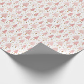 ピンク金ゴールドクリスマスツリー ラッピングペーパー (角)