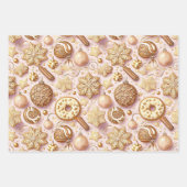 ピンク金ゴールドクリスマスパターン#12#24#27 ID1009 ラッピングペーパーシート (正面2)