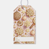 ピンク金ゴールドクリスマスパターン#12 ID1009ラッピング ギフトタグ (正面)