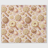 ピンク金ゴールドクリスマスパターン#12 ID1009ラッピング ラッピングペーパー (フラット)