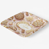 ピンク金ゴールドクリスマスパターン#12 ID1009 ペーパープレート (傾斜あり)