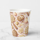 ピンク金ゴールドクリスマスパターン#12 ID1009 紙コップ (右)