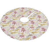 ピンク金ゴールドクリスマスパターン#21 ID1009 ブラッシュドポリエステルツリースカート (アングル)