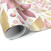 ピンク金ゴールドクリスマスパターン#21 ID1009 ラッピングペーパー (ロールコーナー)