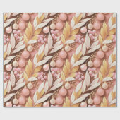 ピンク金ゴールドクリスマスパターン#22 ID1009 ラッピングペーパー (フラット)