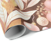 ピンク金ゴールドクリスマスパターン#22 ID1009 ラッピングペーパー (ロールコーナー)