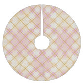 ピンク金ゴールドクリスマスパターン#28 ID1009 ブラッシュドポリエステルツリースカート (正面)