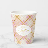 ピンク金ゴールドクリスマスパターン#28 ID1009 紙コップ (正面)