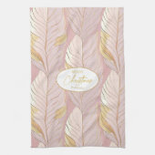 ピンク金ゴールドクリスマスパターン#29 ID1009 キッチンタオル (縦)