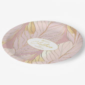 ピンク金ゴールドクリスマスパターン#29 ID1009 ペーパープレート (アングル)