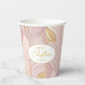 ピンク金ゴールドクリスマスパターン#29 ID1009 紙コップ (正面)