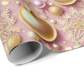 ピンク金ゴールドクリスマスパターン#31 ID1009 ラッピングペーパー (ロールコーナー)