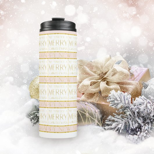 ピンク金ゴールドクリスマスパターン#35 ID1009 タンブラー