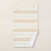 ピンク金ゴールドクリスマスパターン#35 ID1009 バスタオルセット (ハンドタオル)