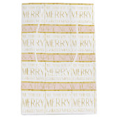 ピンク金ゴールドクリスマスパターン#35 ID1009 ミディアムペーパーバッグ (正面)