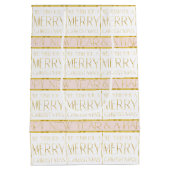 ピンク金ゴールドクリスマスパターン#35 ID1009 ミディアムペーパーバッグ (裏面)