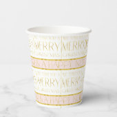 ピンク金ゴールドクリスマスパターン#35 ID1009 紙コップ (裏面)