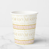 ピンク金ゴールドクリスマスパターン#35 ID1009 紙コップ (正面)