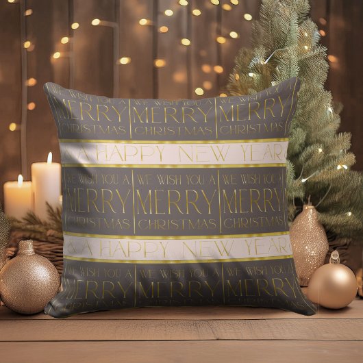 ピンク金ゴールドクリスマスパターン#35b ID1009 クッション